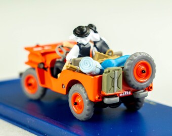 ATLAS TINTIN CAR # 7 Red Willies Jeep - Land of Black Gold Herge