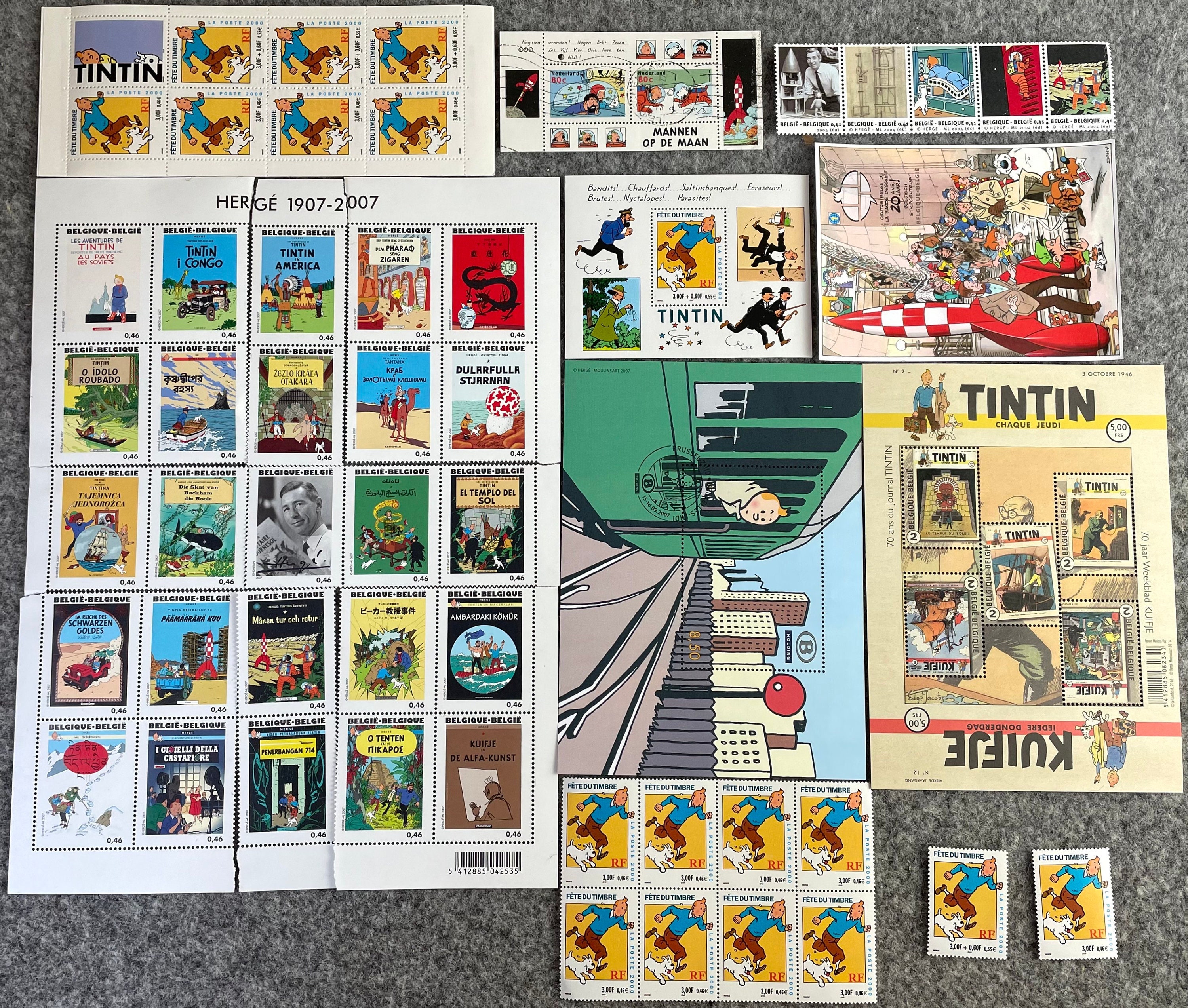 Tintin HERGÉ生誕100年記念切手 ベルギー タンタン Tintin HERGÉ生誕100年記念切手 ベルギー タンタン Tintin HERGÉ