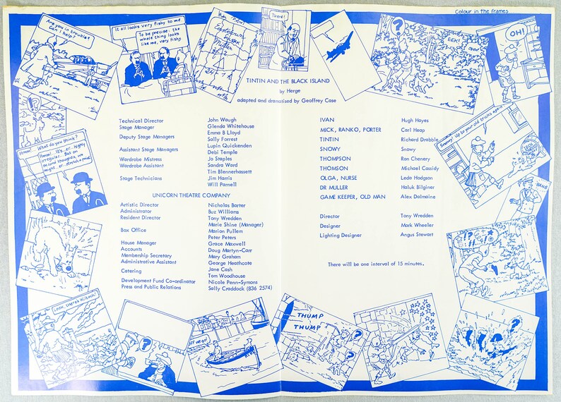 X Rare Tintin the Black Island Unicorn Theatre Programme 1980 London