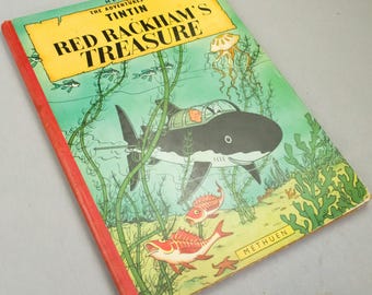 Red Rackham's Treasure: Methuen 1959 UK 1st Edition Hardback Tintin book by Herge EO