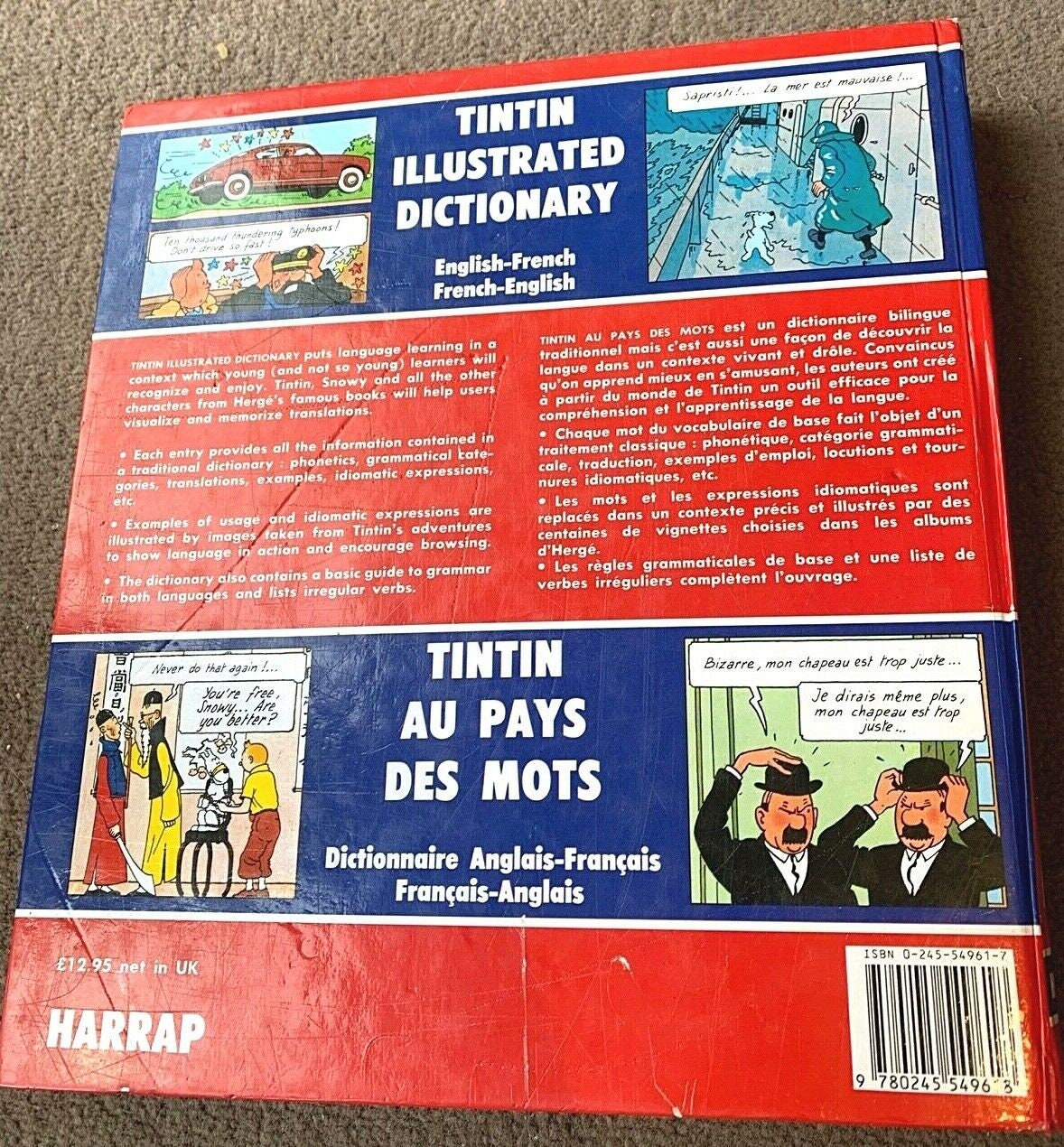 タンタンの冒険 図解仏英辞典「Tintin Au Pays Des Mots」 フランス