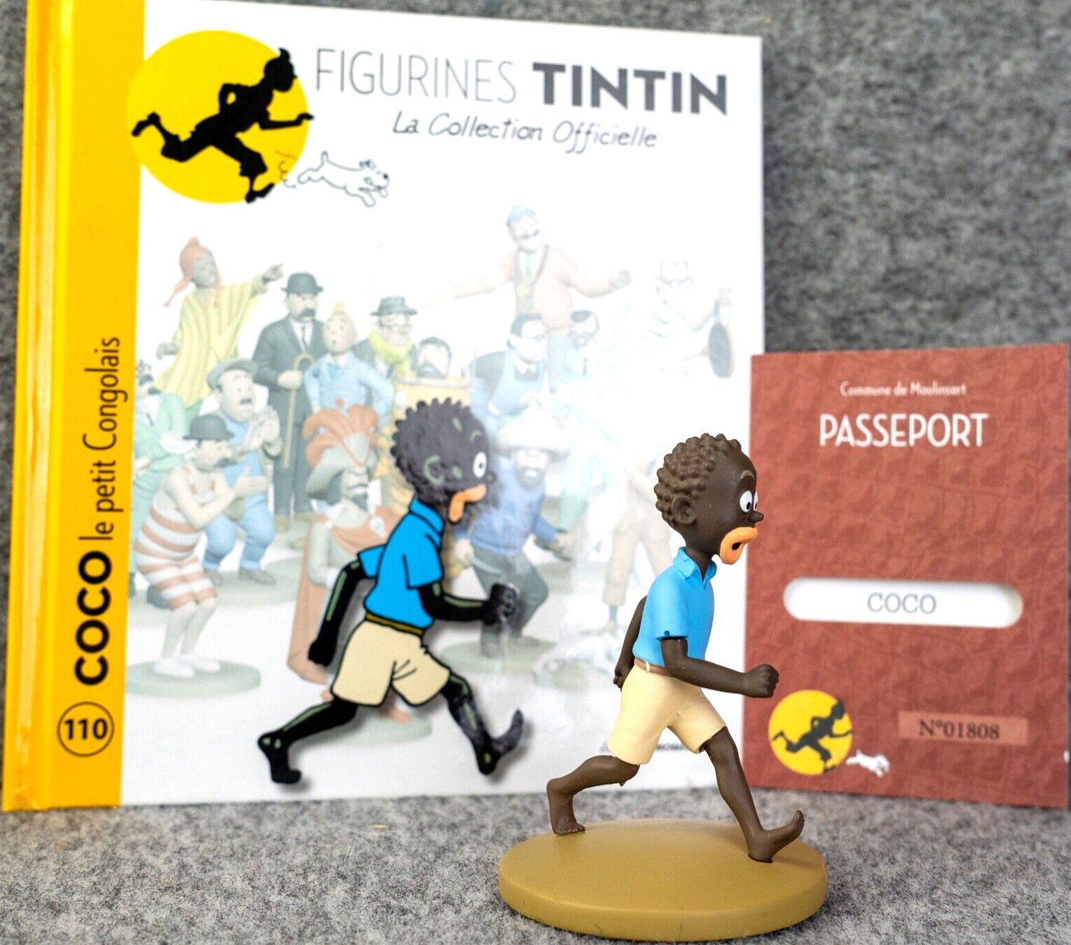 Figurine Tintin Au Congo 8cm - HERGÉ MOULINSART - NEUVE Scellée Avec Ticket Bleu - PVC - Collection 2019