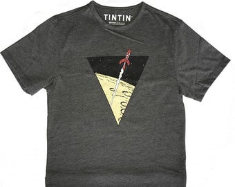Maglietta per adulti "Rocket Grey" di Moulinsart: maglietta in cotone grigio - ML Hergé