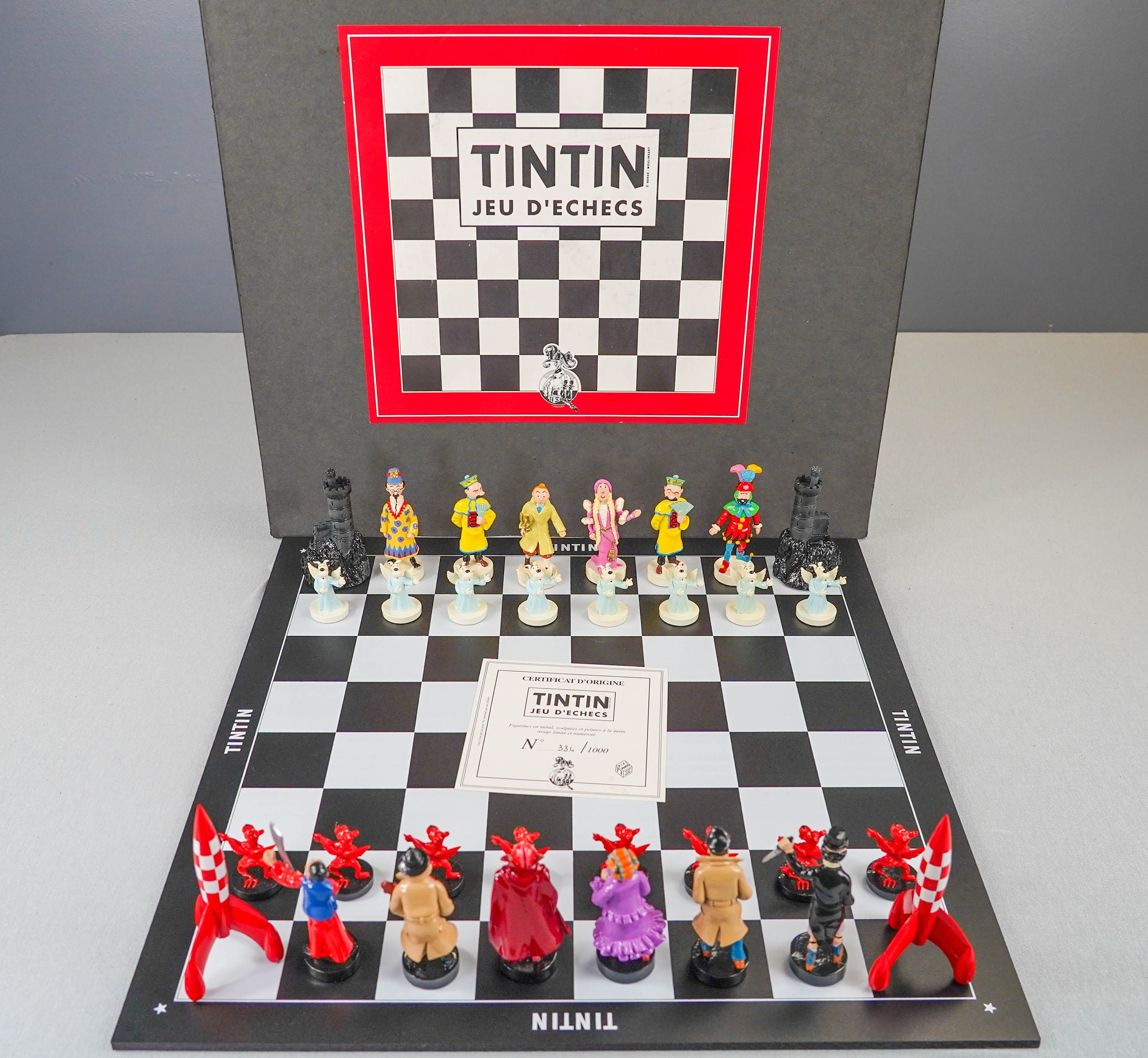 Statuette Pixi 40530 RARE Tintin Chess Set 1995 32x Metal