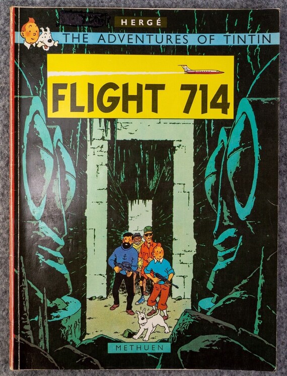 Flight 714 - Methuen 1975 1st Edition Paperback Rare Tintin Book