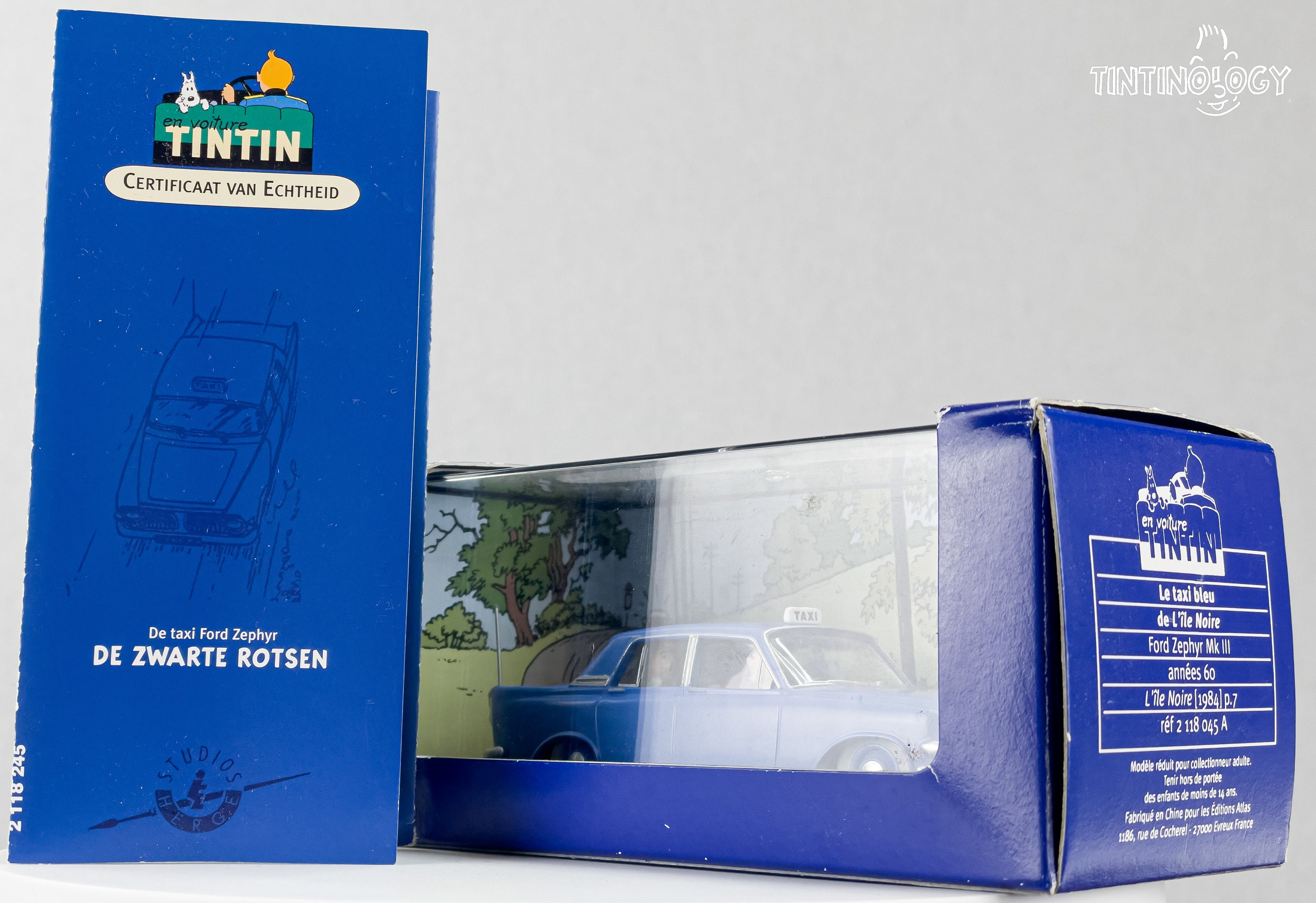 ATLAS TINTIN CAR # 45 Ford Zephyr - the Black Island Herge Model 1