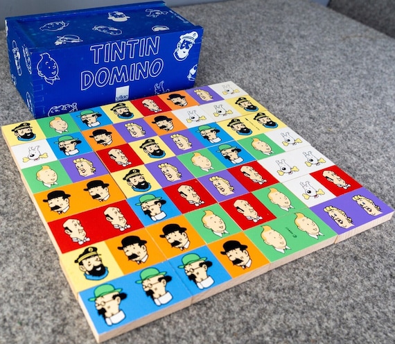 Vintage Vilac Wooden Tintin Dominoes Set 1992 Boxed & Complete