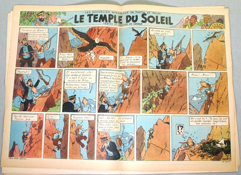 Journal Tintin Issue 35: 1947 Herge Cover Edition Originale Vintage Comic EO image 4