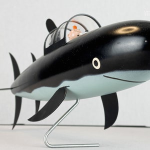 Statuette Aroutcheff Tintin: Shark Submarine V2 1986 32cm Tintin Wood Model image 3