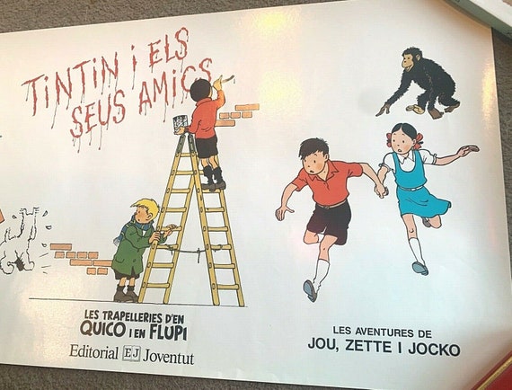 Rare Ltd Herge Character Poster by Editorial Juventud 48x25cm Tintin Jo  Zette 