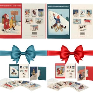Biglietti di auguri natalizi Tintin: 2 set da 6 - ACQUISTA SINGOLARMENTE Biglietto di auguri natalizi Moulinsart Herge