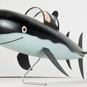 Statuette Aroutcheff Tintin: Shark Submarine V2 1986 32cm Tintin Wood Model image 1