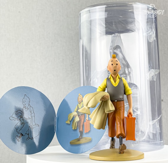 Figurine Tintin Et Milou Avec Baluchon - Bon état - Occasion