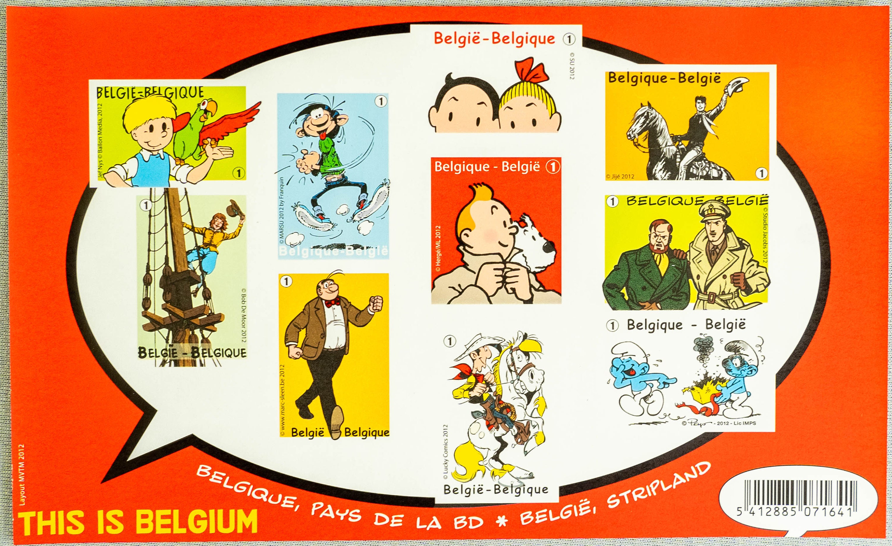 Tintin HERGÉ生誕100年記念切手 ベルギー タンタン Tintin HERGÉ生誕100年記念切手 ベルギー タンタン