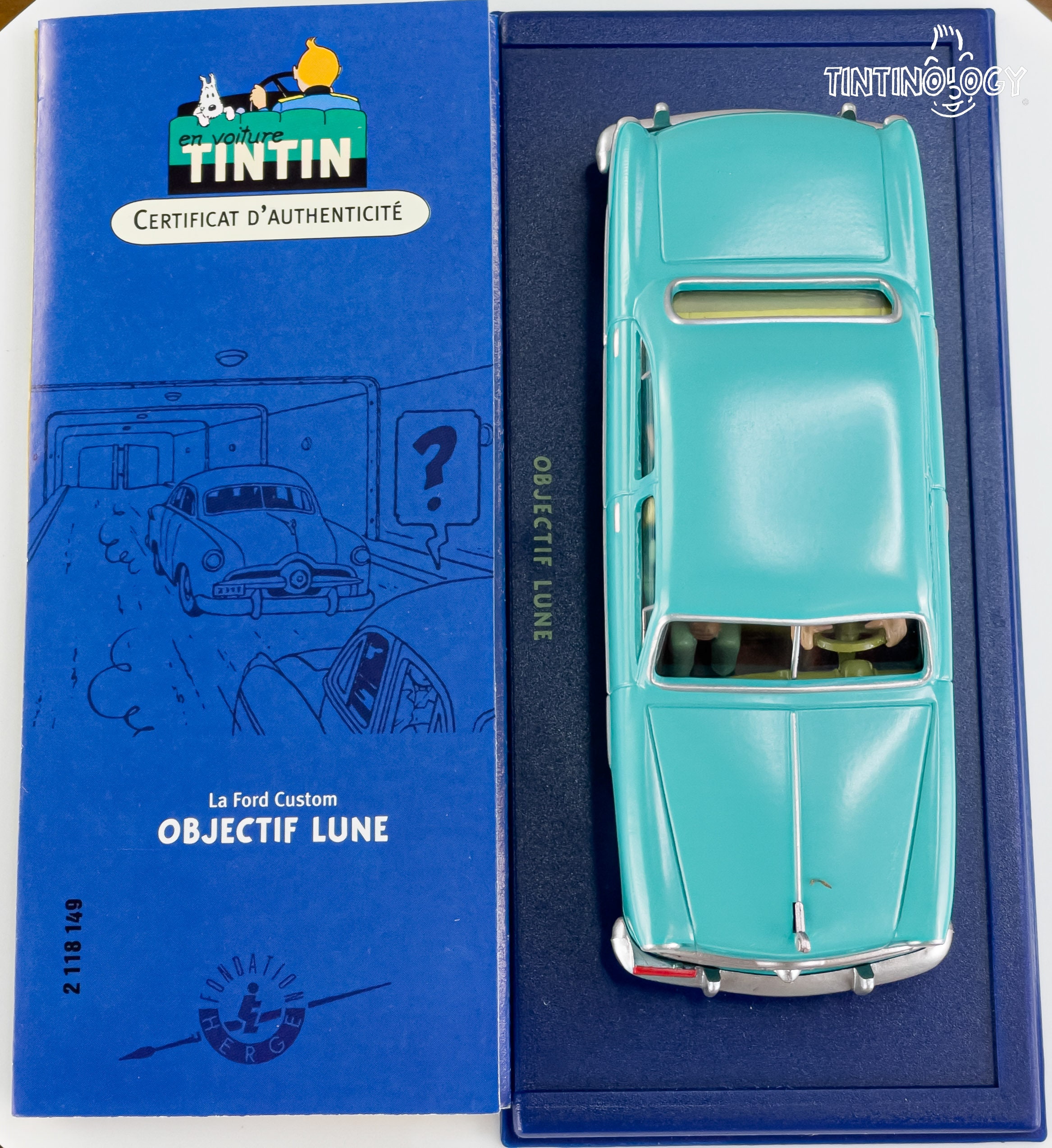 ATLAS TINTIN CAR # 49 Ford Custom - Destination Moon Herge Model