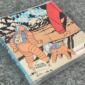 Casete vintage del juego TINTÍN en la Luna para Atari: Infogrames Herge 1989