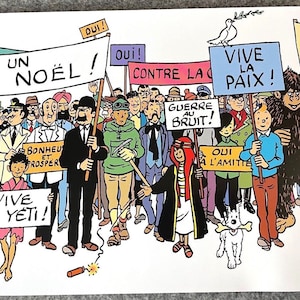 LARGE 180x29cm Tintin Character Poster Frieze - Carte De Voeux Ltd Edition Moulinsart Print Boxed