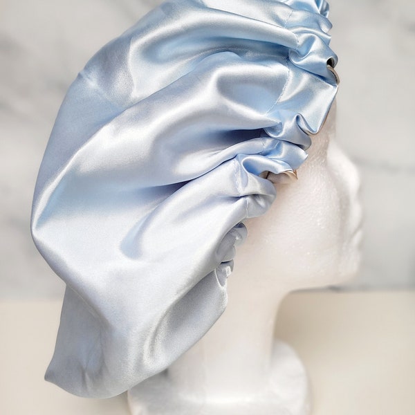 Satin Bonnet Nachtmütze S/M /Bequeme weiche Schlafhaube /Nachtmütze zum Schlafen /One Size/ rutschfest, wendbar und verstellbar mit Gummizug