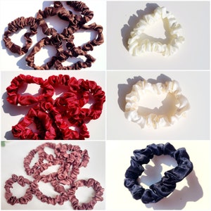 Satin scrunchies / hair ties small, in different colors