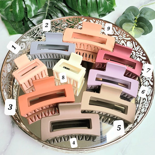 Pastel colored medium hair clips with soft-touch surface matte French hair claws Claw trend hair jewelry hair accessory