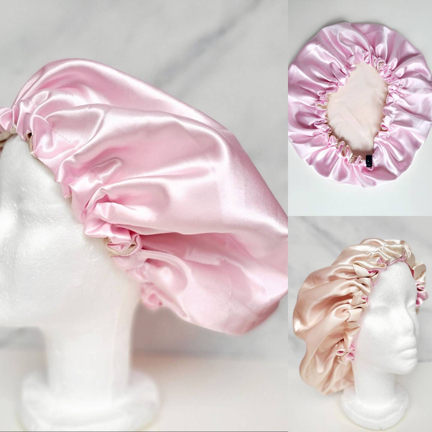 Violet Bonnet en Satin ( Bonnet de nuit réversible en satin