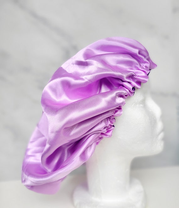 Cays Curls The Adjustable Satin Bonnet Lavender & Purple