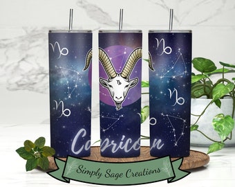 Capricorn Zodiac Tumbler Wrap - 20 oz Tumbler Wrap -  Zodiac Tumbler Wrap - INSTANT Digital Download - Capricorn Tumbler Wrap
