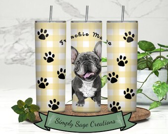 Frenchie Mom Tumbler Wrap - 20 oz Tumbler Wrap - Dog Mom Tumbler Wrap - Tumbler Design Wrap - INSTANT Digital Download
