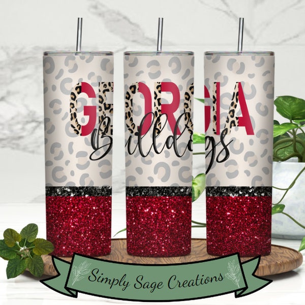 Georgia Bulldogs Tumbler Wrap -20 oz Tumbler Wrap-INSTANT Digital Download -Sports Tumbler Wrap - Georgia Tumbler Design - Bulldogs Cup Wrap