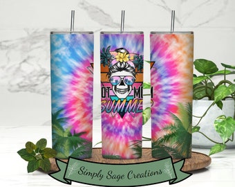 Hot Mom Tumbler Wrap - Skull Mom Tumbler Wrap - 20 oz Tumble Wrap - INSTANT Digital Download - Tie Dye Tumbler Wrap - Summer Tumbler Wrap