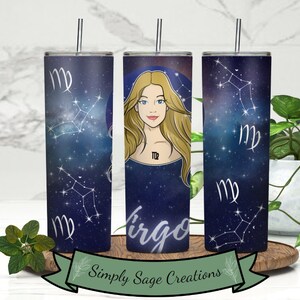 Virgo Zodiac Tumbler Wrap - 20 oz Tumbler Wrap - Virgo Tumbler Design - INSTANT Digital Download - Virgo Cup Design