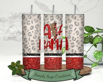 Alabama Tumbler Wrap - College Sport Tumbler Wrap - Roll Tide Tumbler Wrap - Leopard Tumbler Wrap - INSTANT Digital Download - Bama Tumbler
