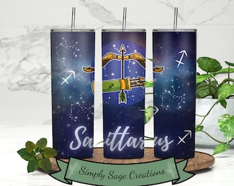 Sagittarius Tumbler Wrap - 20 oz Tumbler Wrap - INSTANT Digital Download - Zodiac Tumbler Wrap - Sagittarius Zodiac Cup Design