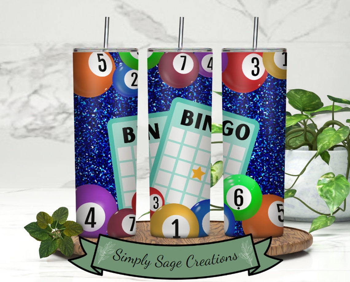 Bingo Tumbler Wrap 20 Oz Tumbler Wrap Glitter Bingo Tumbler Design