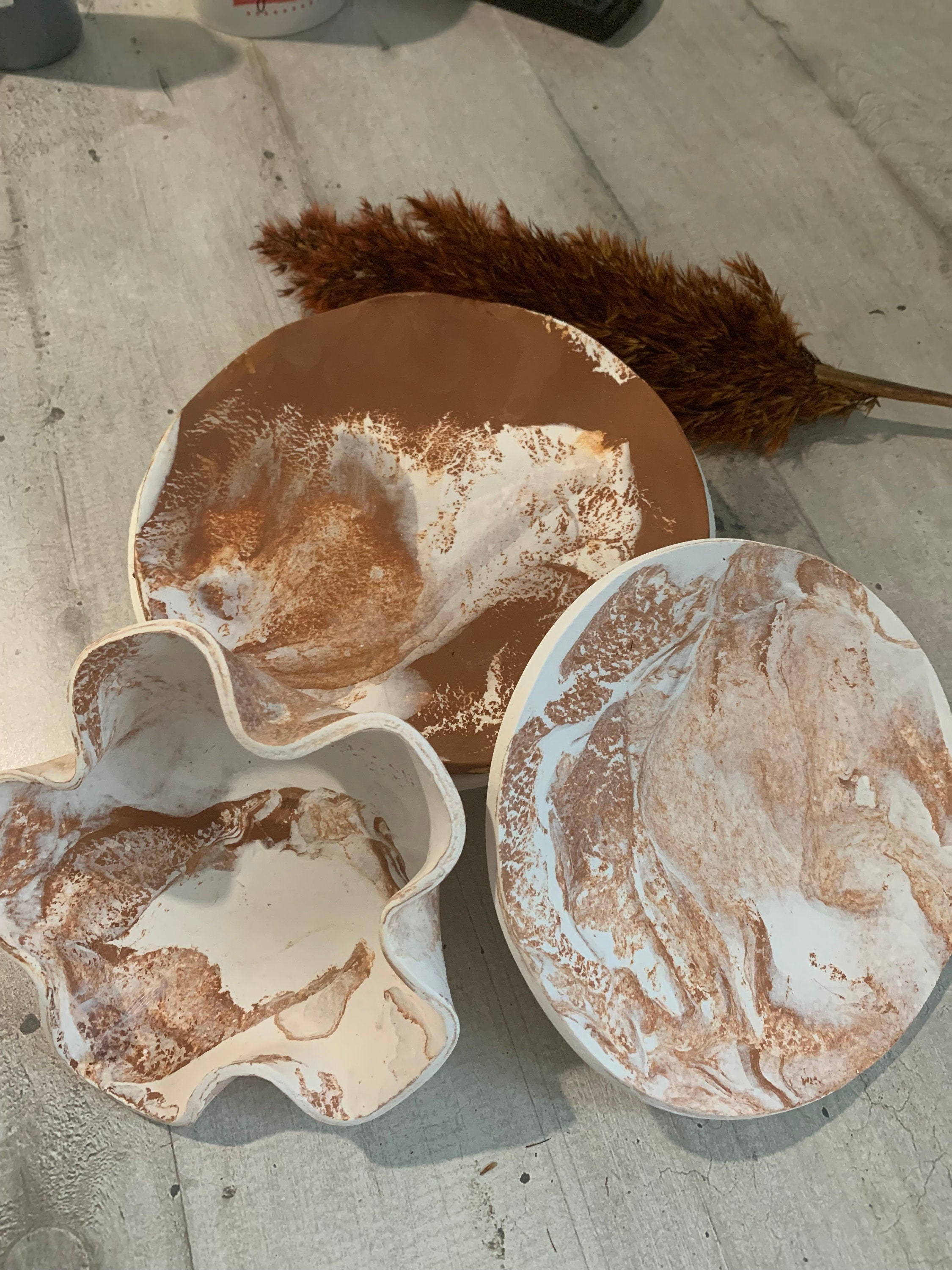 Vide-Poches Rond, Ondulé Plat et Rond.