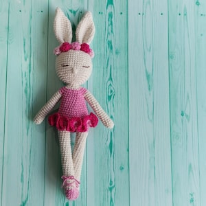 Ballerina-Kaninchen, Amigurumi, Befestigungspuppe, Babyparty, Neugeborenes