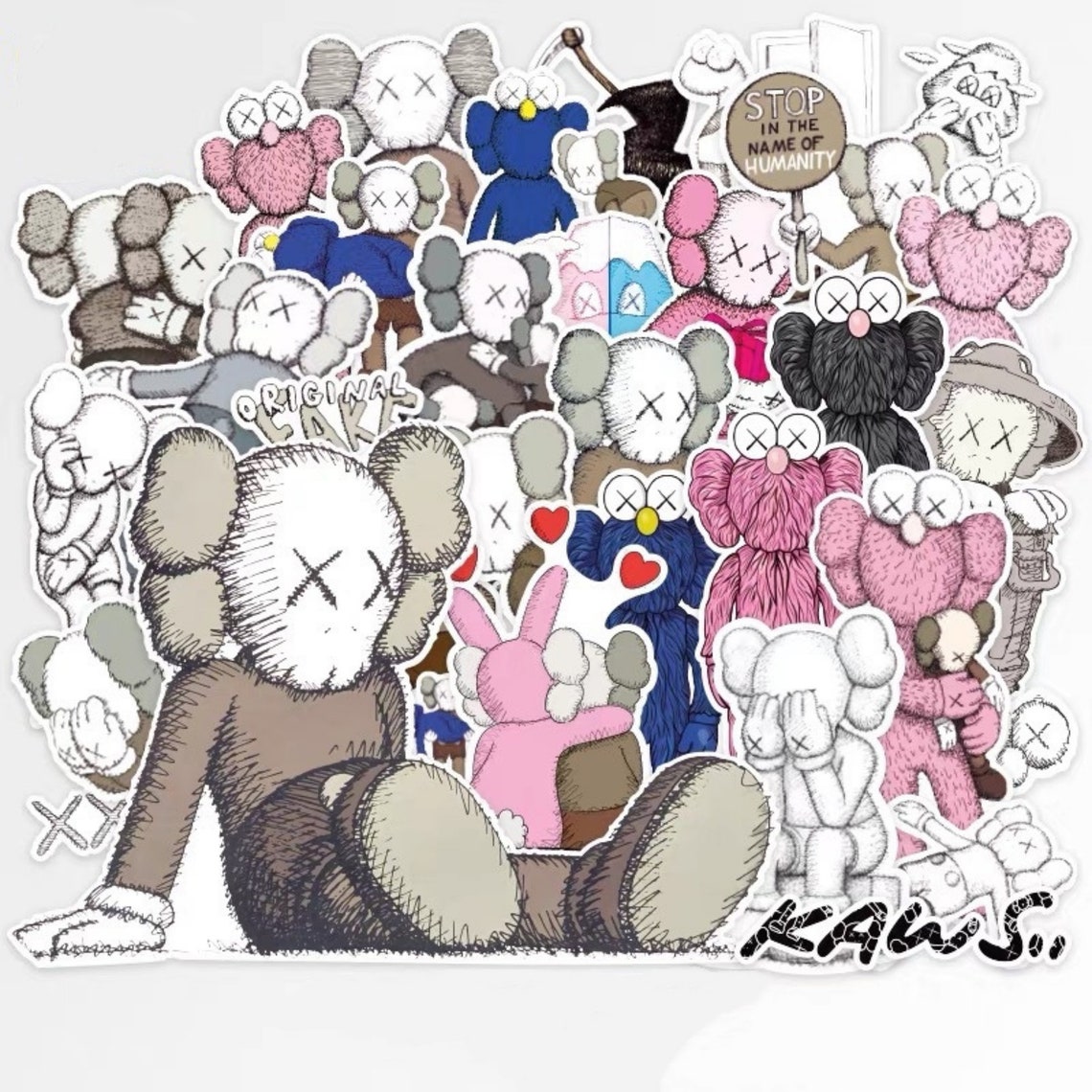 Kaws Sticker 42pc Pack kaws Stickers for Water Bottles Cute Etsy