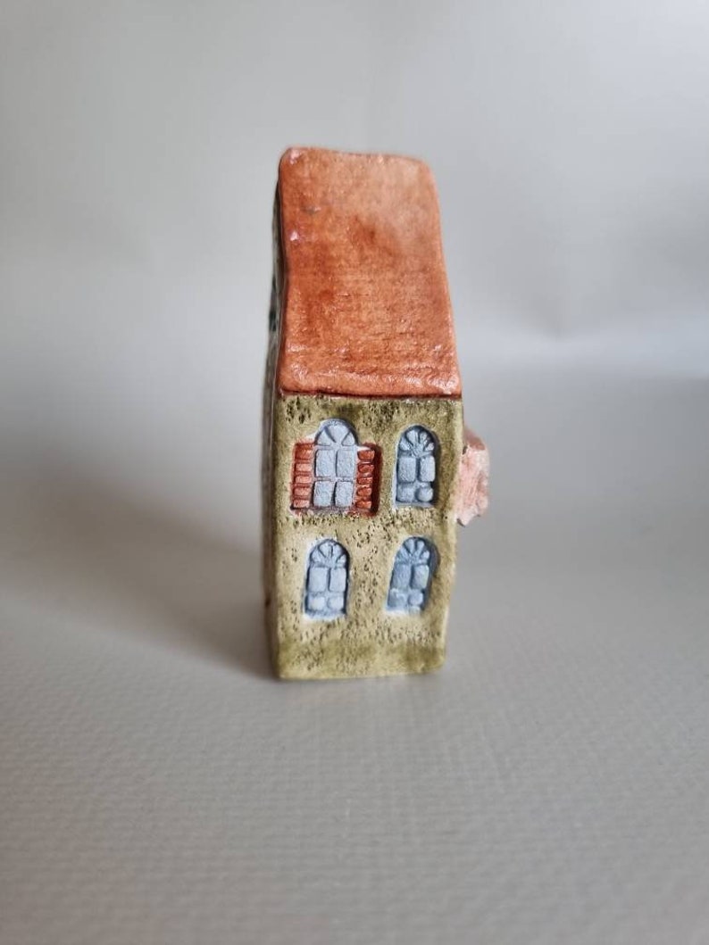 Tiny clay miniature Italian ceramic house ,Ceramic house,Tiny house, Miniature house, Cute ,Ceramic miniatures, Little house,clay image 2