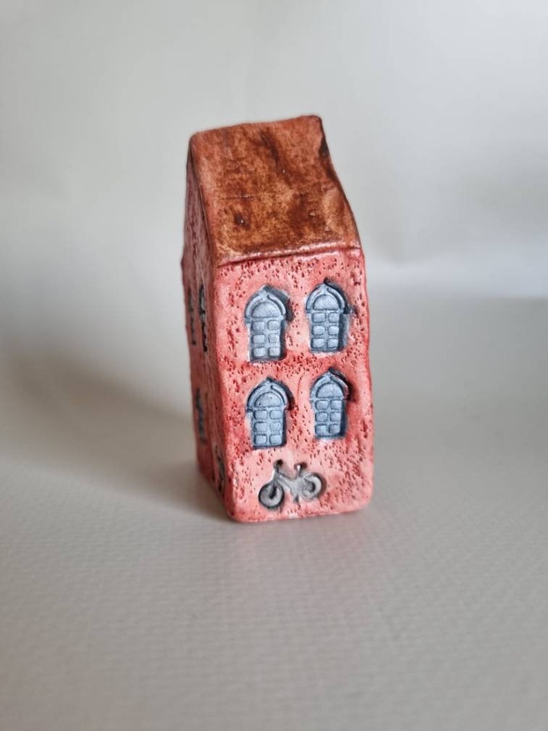 Tiny clay miniature Italian ceramic house ,Ceramic house,Tiny house, Miniature house, Cute ,Ceramic miniatures, Little house,clay image 4