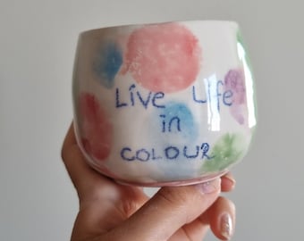 Handmade Ceramic Coffee Mug: Colorful Pottery Tea Cup