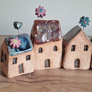handmade ceramic tuscany houses,ceramic miniature Italian houses,ceramic miniature rustic house,handmade ceramic rustic house