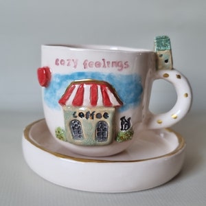 Ceramic cosy home coffee or tea mug /cup,summer mug,floral mug,espresso cup