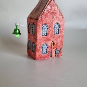 Tiny clay miniature Italian ceramic house ,Ceramic house,Tiny house, Miniature house, Cute ,Ceramic miniatures, Little house,clay image 3