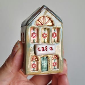 Handmade Ceramic Christmas House: Miniature Village Cottage