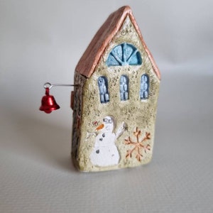 Tiny clay miniature Italian ceramic house ,Ceramic house,Tiny house, Miniature house, Cute ,Ceramic miniatures, Little house,clay image 4