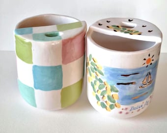 Personalized travel tumbler,handmade ceramic to-go cup,takeaway coffee mug,ceramic coffee mug,to-go tumbler,sippy cup,ceramic mug