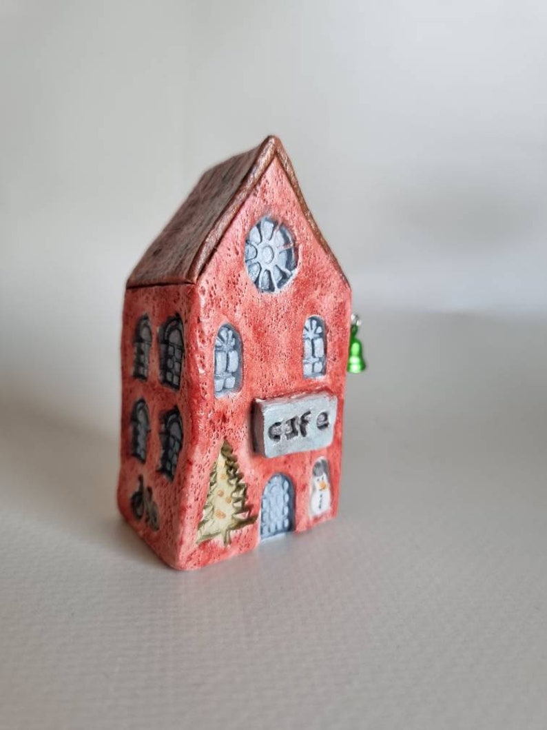 Tiny clay miniature Italian ceramic house ,Ceramic house,Tiny house, Miniature house, Cute ,Ceramic miniatures, Little house,clay image 5