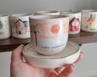 Ceramic coffee mug,espresso cup for sunset lovers