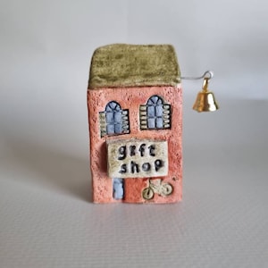 Tiny clay miniature ceramic house ,cottage,Ceramic house,Tiny house, Miniature house, Cute ,Ceramic miniatures, Little house,clay