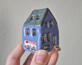 手作りのミニチュア陶器製北欧ハウス：素朴な村の装飾 - Etsy 日本